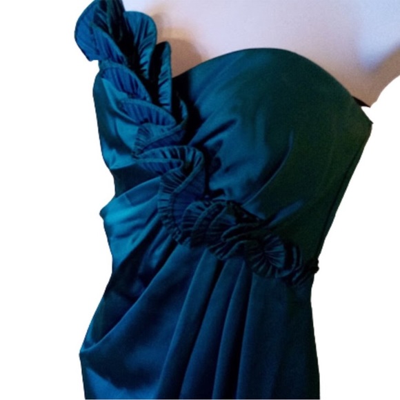 VINTAGE Green Cocktail Party Strapless Dress Size 6 - Picture 3 of 3